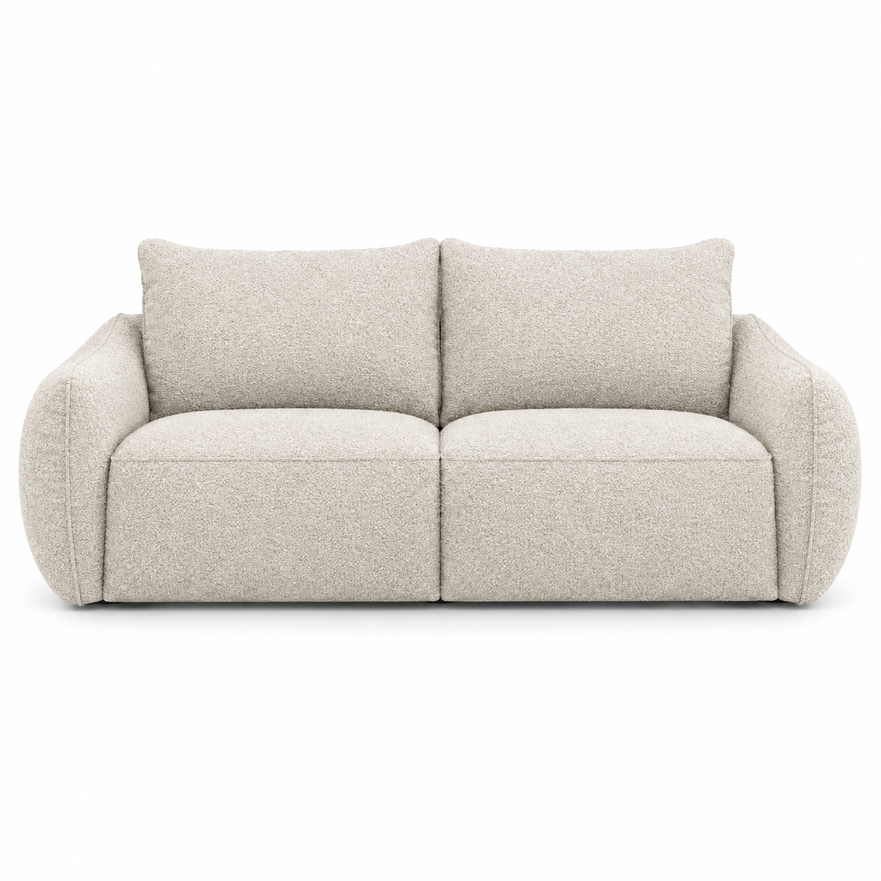 Scherman Sofa (Double) — front-view upholstery visualization in NOW OR NEVER 8 BEIGE